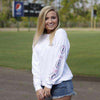 Game On Longsleeve Tee Shirt in White by Jadelynn Brooke - Country Club Prep