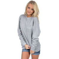 Georgia Line Art Long Sleeve Tee in Heather Grey by Lauren James - Country Club Prep