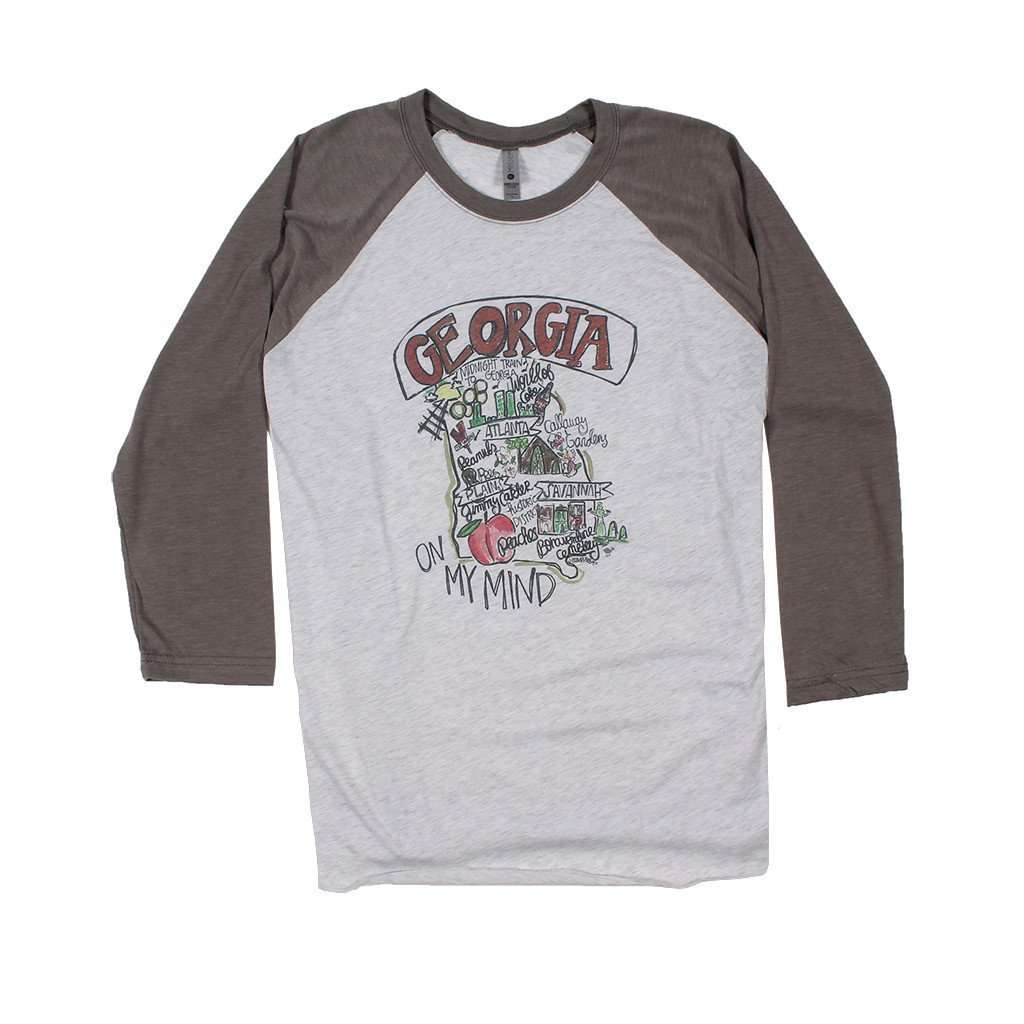 Georgia Roadmap Raglan Tee Shirt by Southern Roots - Country Club Prep