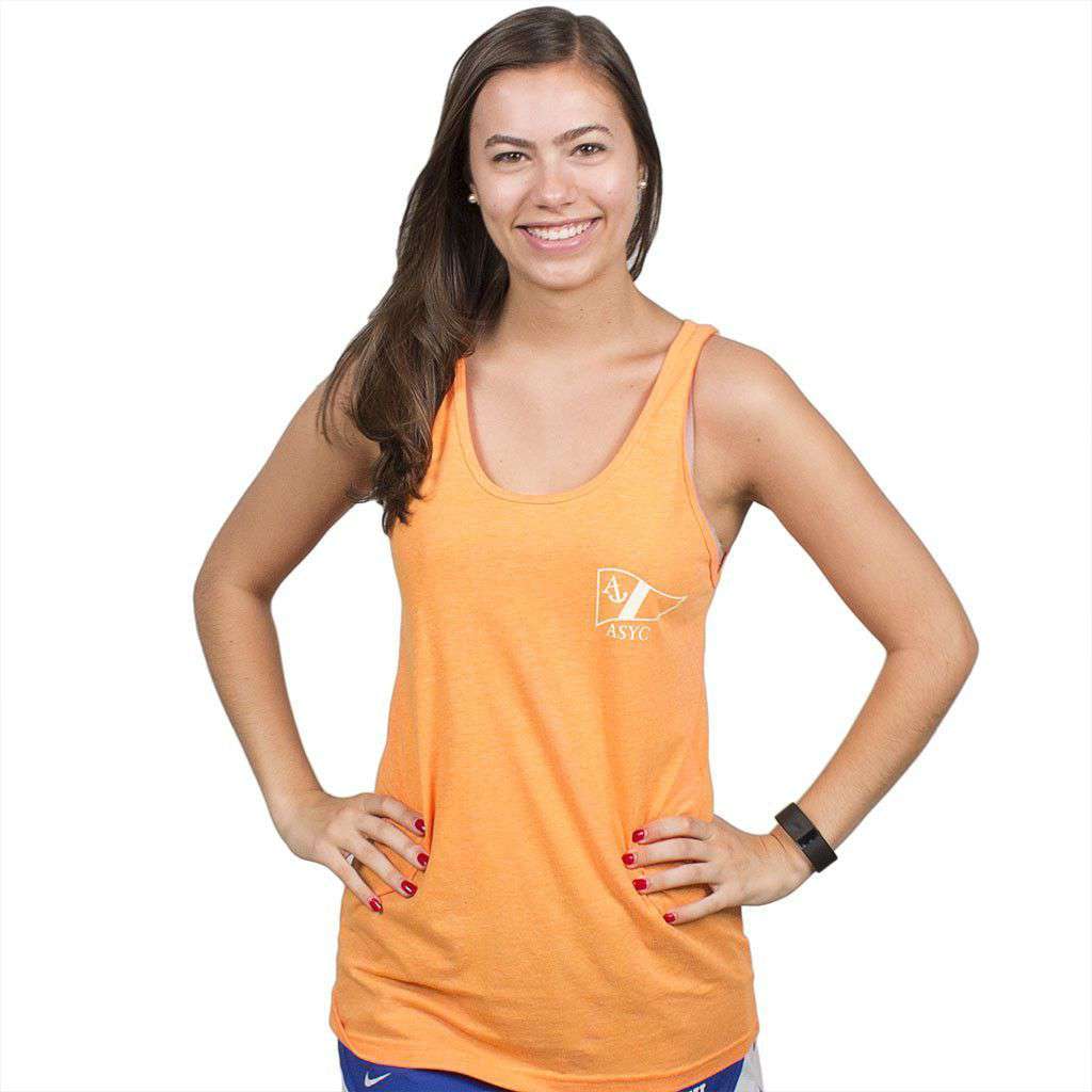 Get Yachty Tank Top in Neon Heather Orange by Anchored Style - Country Club Prep