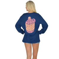 Get Your Shine On Long Sleeve Tee in Estate Blue by Lauren James - Country Club Prep