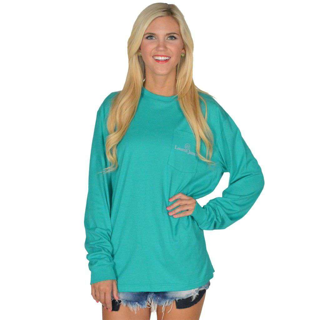 Get Your Shine On Long Sleeve Tee in Tropical Green by Lauren James - Country Club Prep