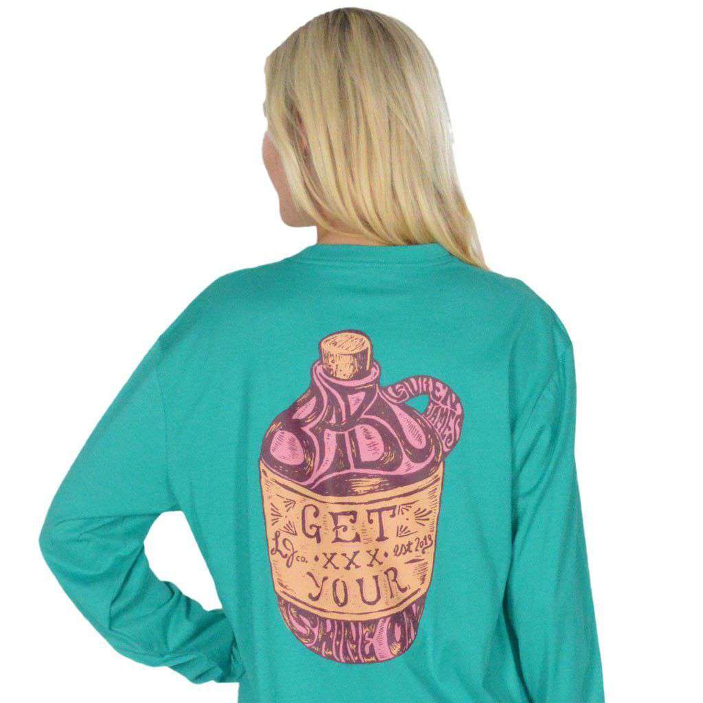 Get Your Shine On Long Sleeve Tee in Tropical Green by Lauren James - Country Club Prep
