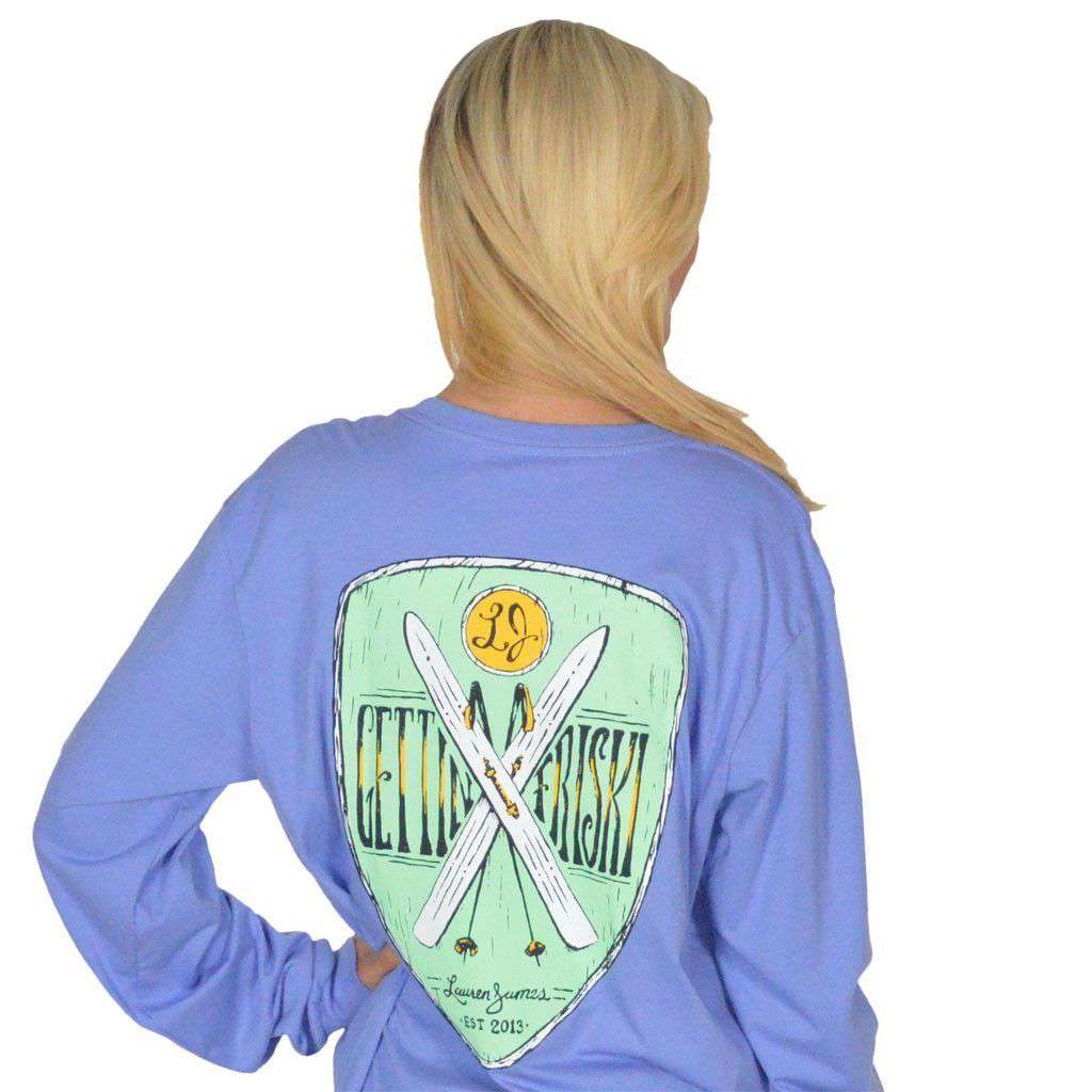 Gettin' Friski Long Sleeve Tee in Periwinkle Blue by Lauren James - Country Club Prep