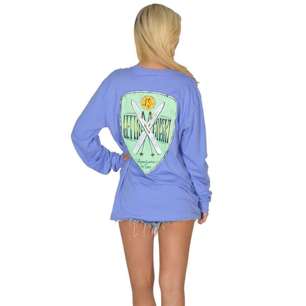 Gettin' Friski Long Sleeve Tee in Periwinkle Blue by Lauren James - Country Club Prep