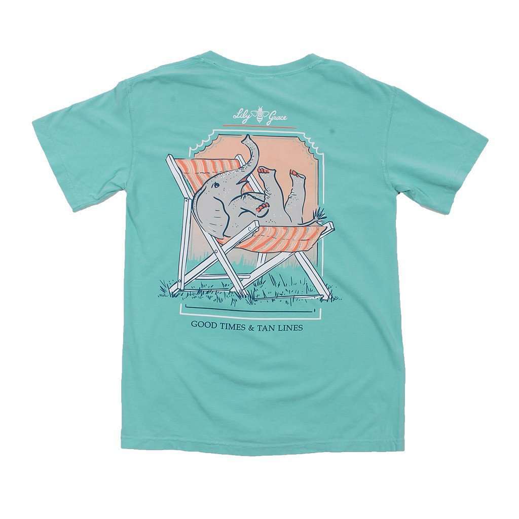 Good Times Elephant Tee in Chalky Mint by Lily Grace - Country Club Prep