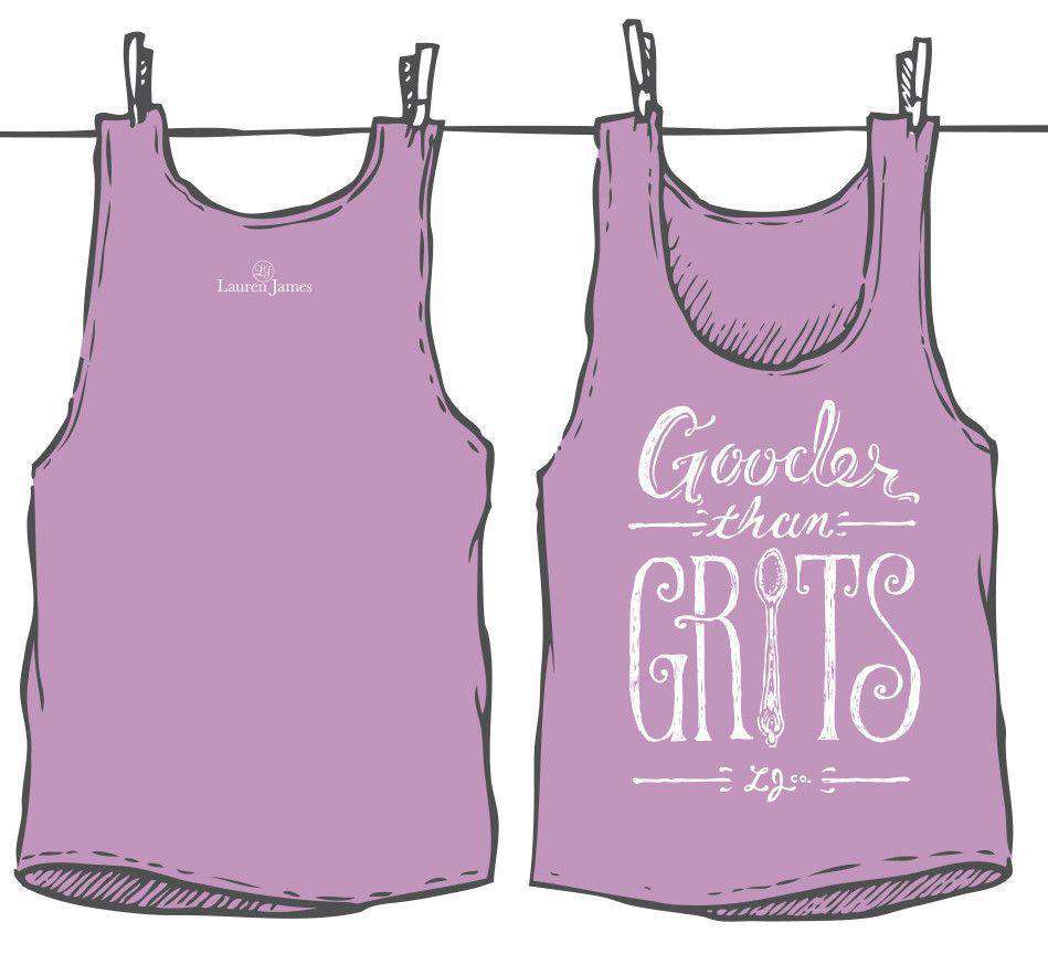Gooder Than Grits Tank Top in Lavender by Lauren James - Country Club Prep