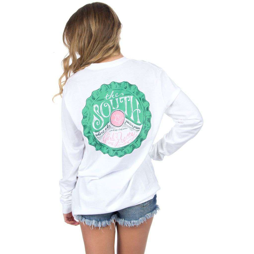 Grass is Green Long Sleeve in White by Lauren James - Country Club Prep