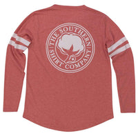 Heather Jersey Long Sleeve Tee Shirt in Chrysanthemum Red by The Southern Shirt Co. - Country Club Prep