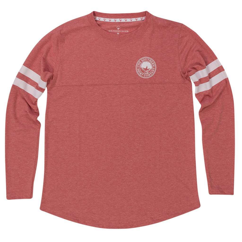 Heather Jersey Long Sleeve Tee Shirt in Chrysanthemum Red by The Southern Shirt Co. - Country Club Prep