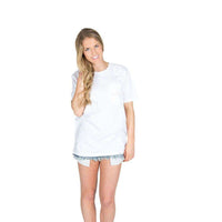 High Cotton & Higher Heels Pocket Tee in White by Lauren James - Country Club Prep