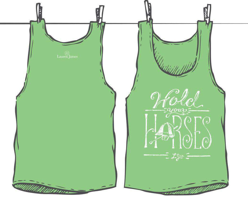 Hold Your Horses Tank Top in Stem Green by Lauren James - Country Club Prep