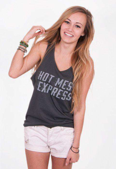 Hot Mess Express Tank Top in Metal Gray by Rowdy Gentleman - Country Club Prep