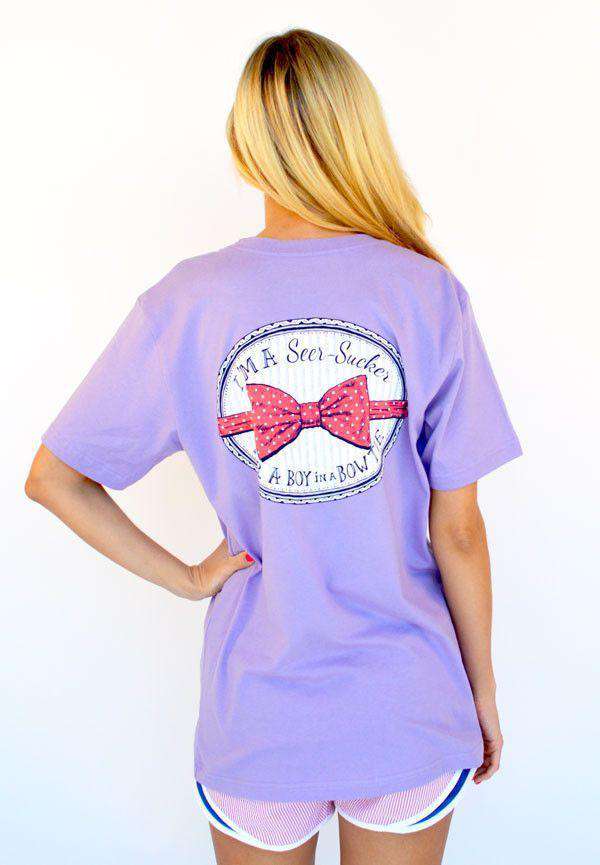 I'm a Seersucker for a Boy in a Bow Tie Tee in Lavender by Lauren James - Country Club Prep