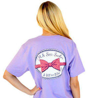 I'm a Seersucker for a Boy in a Bow Tie Tee in Lavender by Lauren James - Country Club Prep