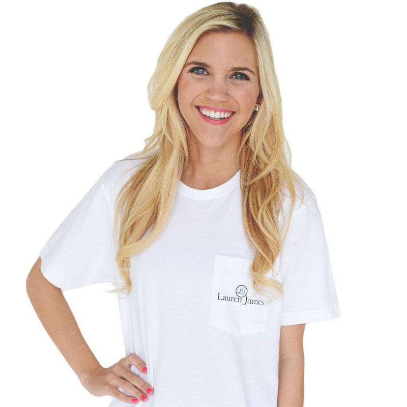 I'm a Seersucker for a Boy in a Bow Tie Tee in White by Lauren James - Country Club Prep