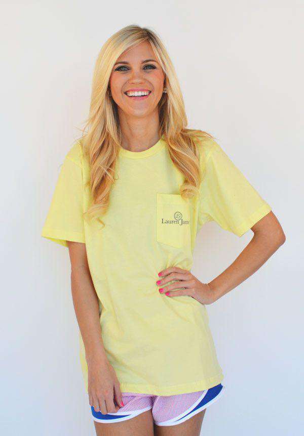 I'm a Seersucker for a Boy in a Bow Tie Tee in Yellow by Lauren James - Country Club Prep