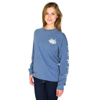 It's Better Down South Longsleeve Tee Shirt in Blue Jean by Jadelynn Brooke - Country Club Prep