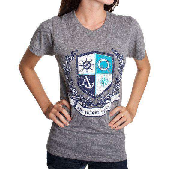 Ivy Crest Shirt in Athletic Grey by Anchored Style - Country Club Prep