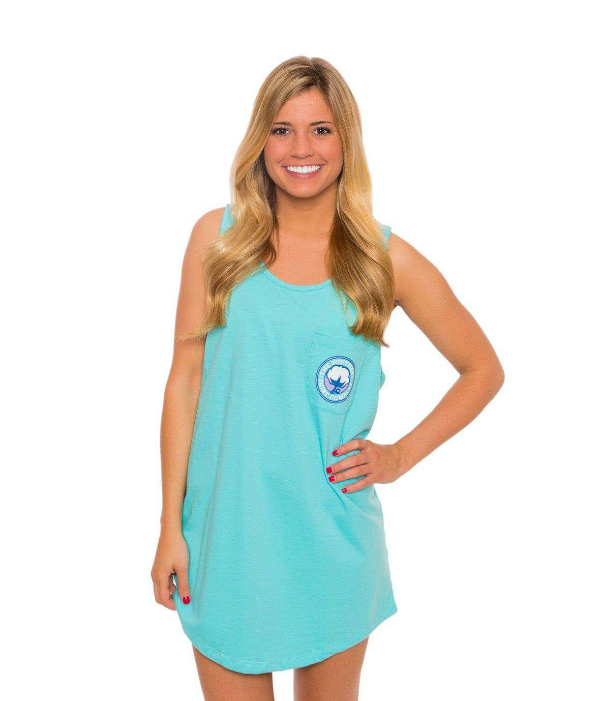 Jenny Tank in Blue Radiance by The Southern Shirt Co. - Country Club Prep
