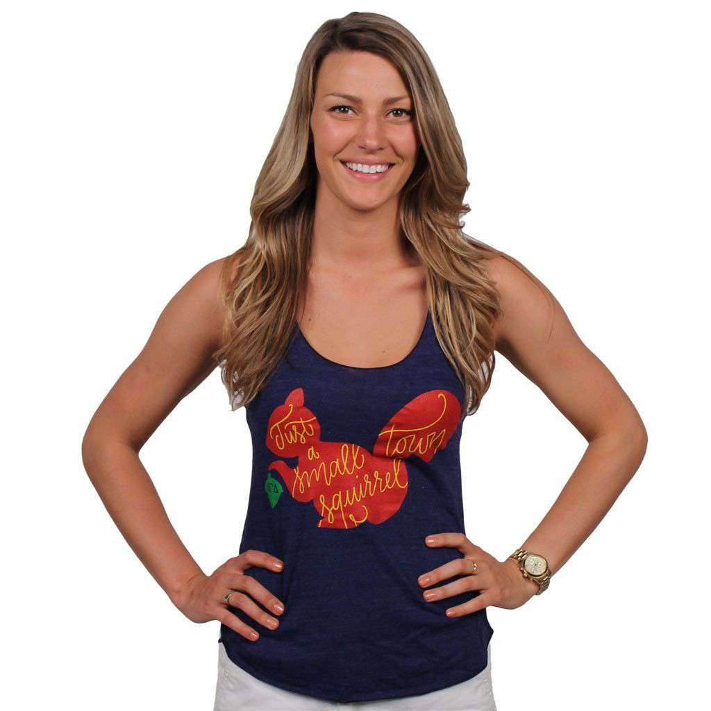 Just a Small Town Squirrel Tank Top in Indigo by Judith March - Country Club Prep
