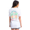 Just Peachy Pocket Tee in White by Lauren James - Country Club Prep
