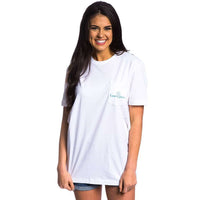 Just Peachy Pocket Tee in White by Lauren James - Country Club Prep