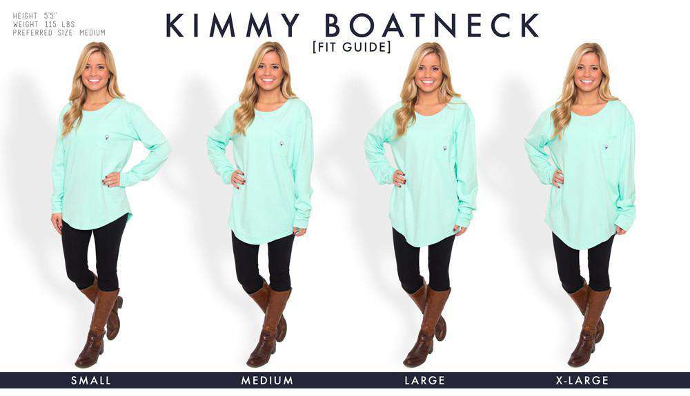 Kimmy Boatneck Long Sleeve Tee in Papaya Orange by The Southern Shirt Co. - Country Club Prep