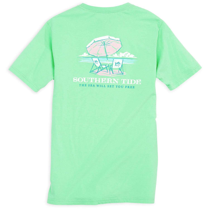Ladies The Sea Will Set You Free Tee in Starboard by Southern Tide - Country Club Prep