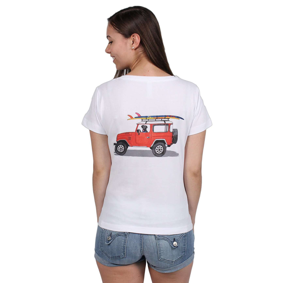 Ladies Wicked Landcruiser Tee in White by Chatham Ivy - Country Club Prep