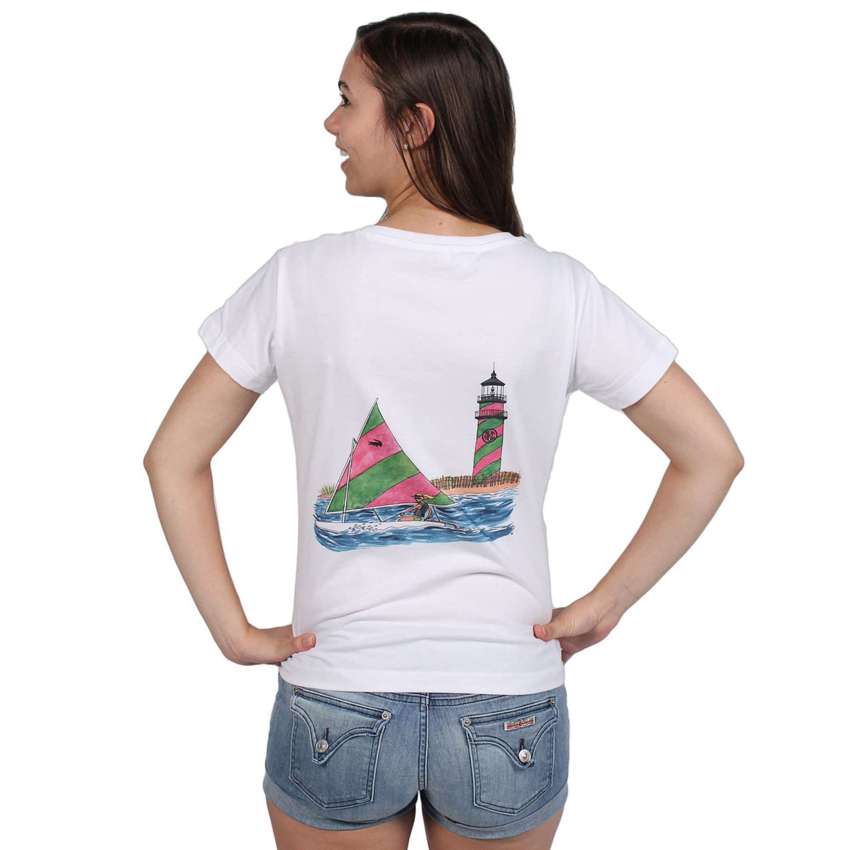 Ladies Wicked Sunfish Tee in White by Chatham Ivy - Country Club Prep