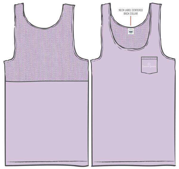 Lavender Seersucker Tank in Lavender by Lauren James - Country Club Prep