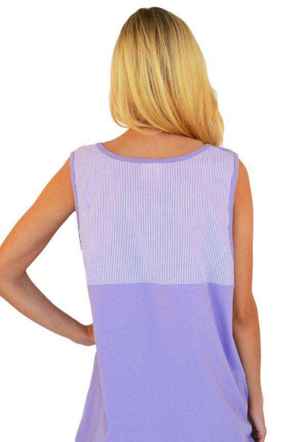 Lavender Seersucker Tank in Lavender by Lauren James - Country Club Prep