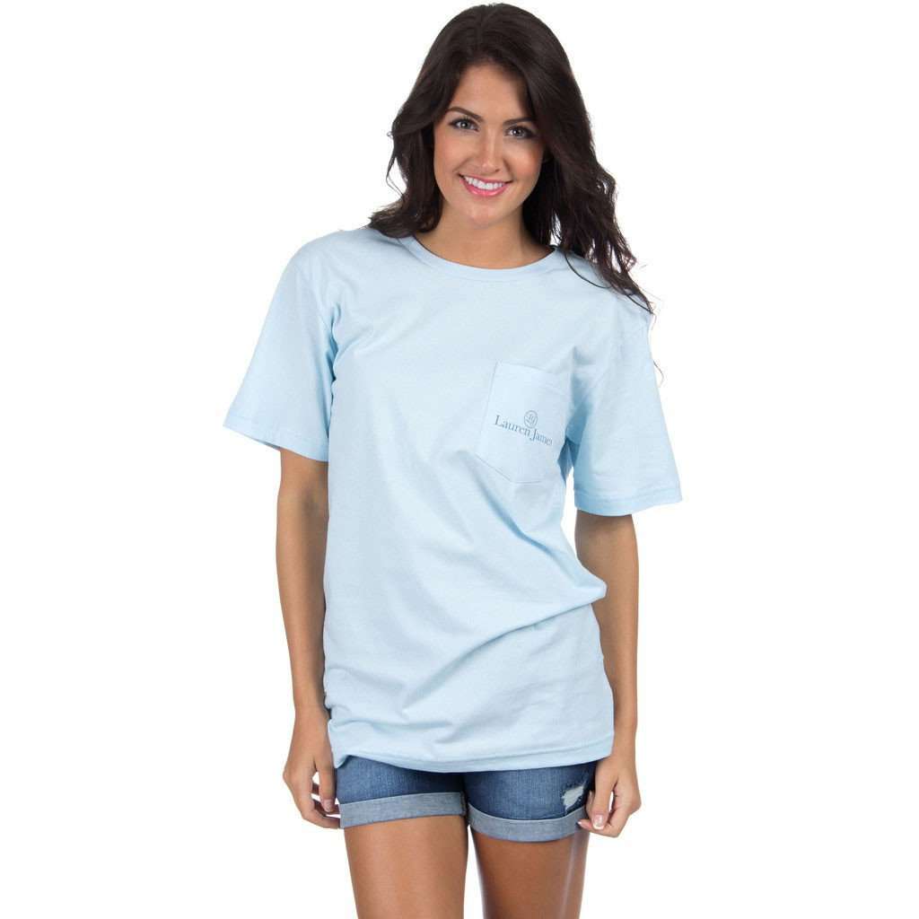 Life is Better in Seersucker Tee 2.0 in Light Blue by Lauren James - Country Club Prep