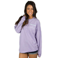 Long Sleeve Beachcomber in Lavender with Mint Seersucker by Lauren James - Country Club Prep