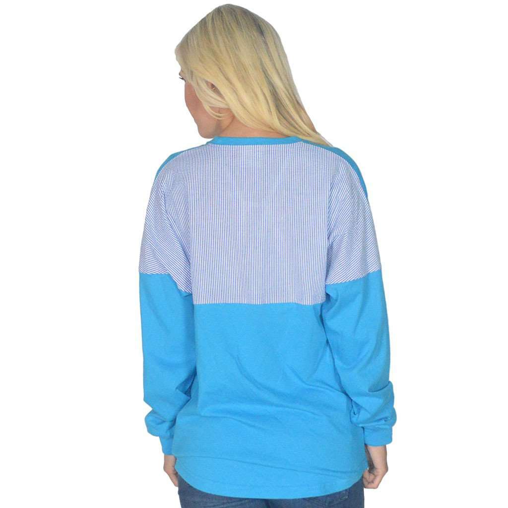 Long Sleeve Beachcomber in Regatta Blue with Royal Seersucker by Lauren James - Country Club Prep