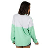 Long Sleeve Beachcomber in Seafoam with Palm Green Seersucker by Lauren James - Country Club Prep