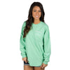 Long Sleeve Beachcomber in Seafoam with Palm Green Seersucker by Lauren James - Country Club Prep