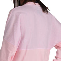 Long Sleeve Beachcomber in Seashell with Pink Seersucker by Lauren James - Country Club Prep