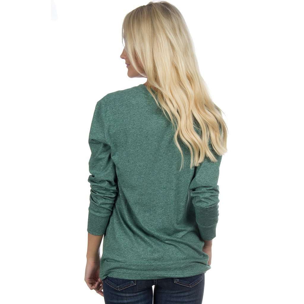 Long Sleeve Boyfriend Tee in Heathered Green by Lauren James - Country Club Prep