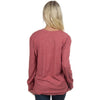 Long Sleeve Boyfriend Tee in Heathered Red by Lauren James - Country Club Prep