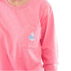 Long Sleeve Classic Crest Pocket Tee Shirt in Coral by Krass & Co. - Country Club Prep