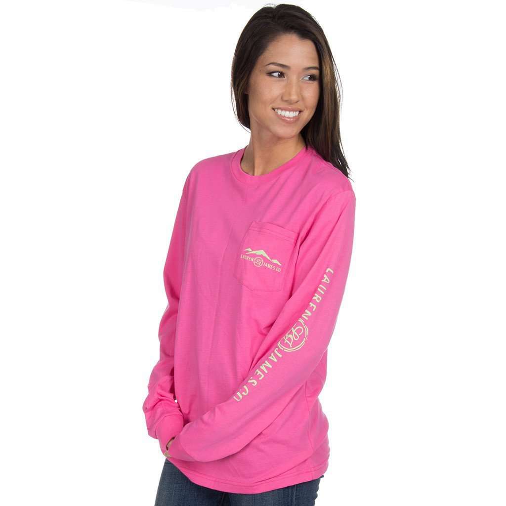 Long Sleeve Preptec Logo Tee in Carnation by Lauren James - Country Club Prep