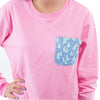 Long Sleeve Sailor's Delight Pocket Tee Shirt in Pink by Krass & Co. - Country Club Prep