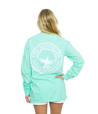 Long Sleeve Seaside Logo Tee in Island Reef Green by The Southern Shirt Co. - Country Club Prep