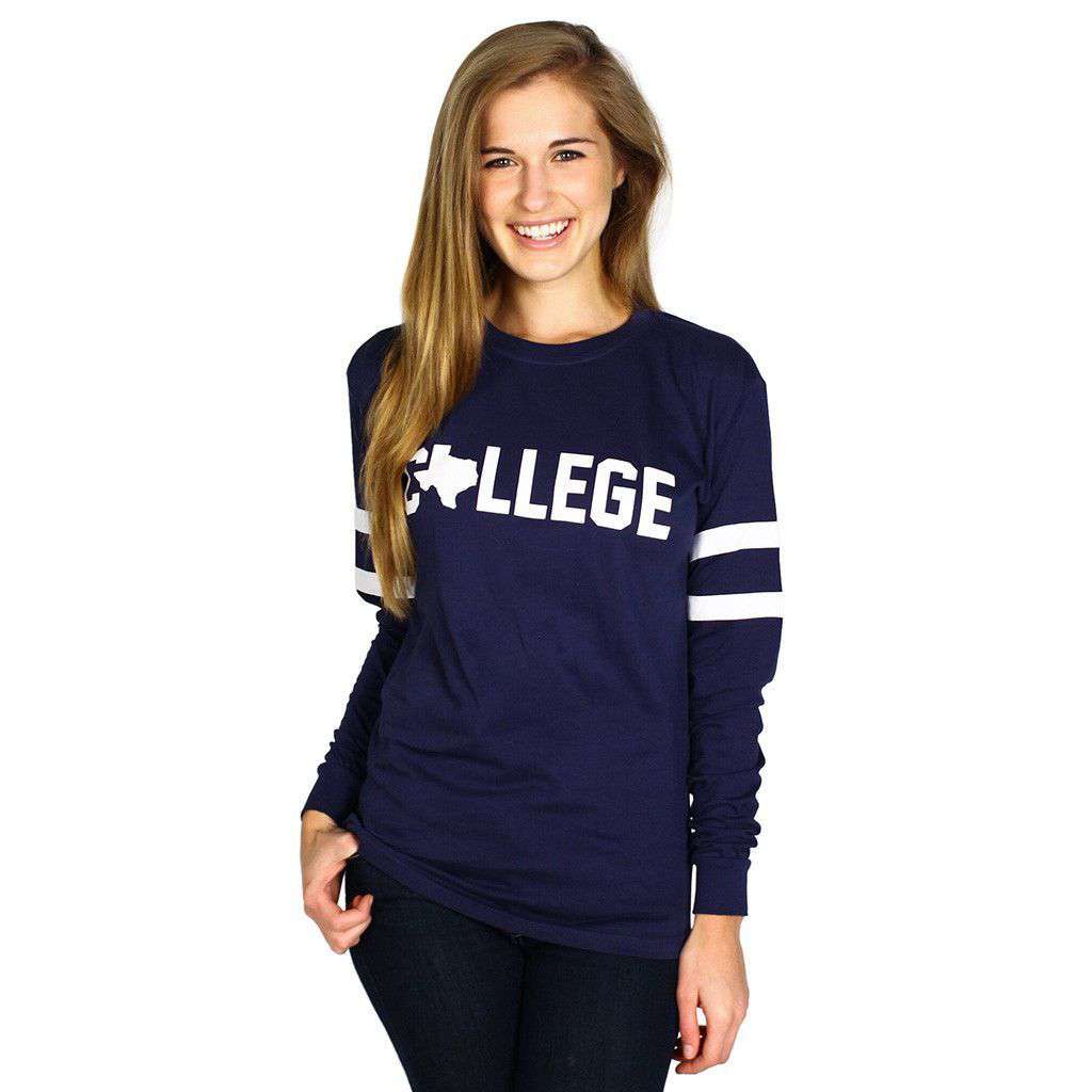 Long Sleeve Texas College Jersey by Jadelynn Brooke - Country Club Prep