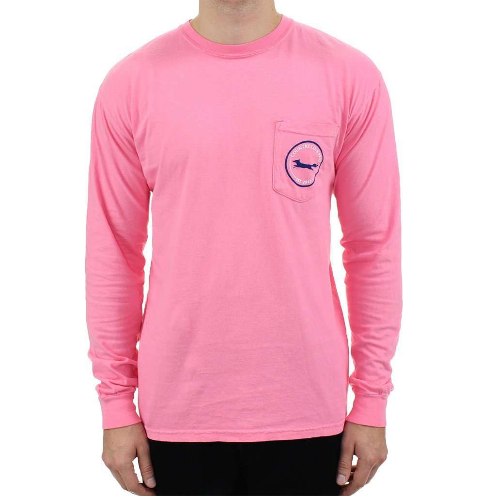 Longshanks Long Sleeve Tee Shirt in Pink by Country Club Prep - Country Club Prep