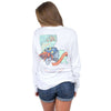 Louisiana Geaux Big Long Sleeve Tee in White by Lauren James - Country Club Prep