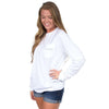 Louisiana Geaux Big Long Sleeve Tee in White by Lauren James - Country Club Prep