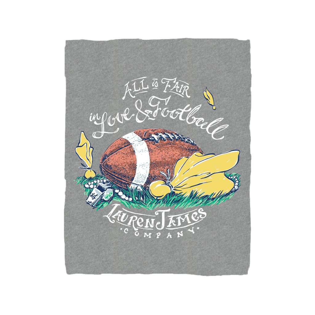 Love and Football Long Sleeve Tee in Dark Heather Grey by Lauren James - Country Club Prep